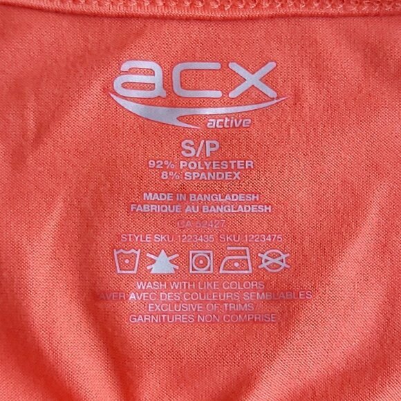 Acx Active Peach Long Sleeved Shirt With Cinch Cord & Thumb Holes - Size Small - Picture 5 of 5